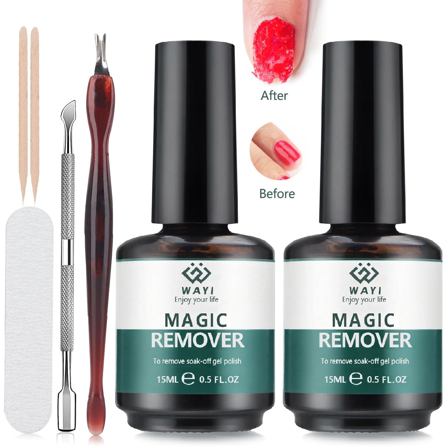 Gel Nail Polish Remover Kit – 2PCS with Tool