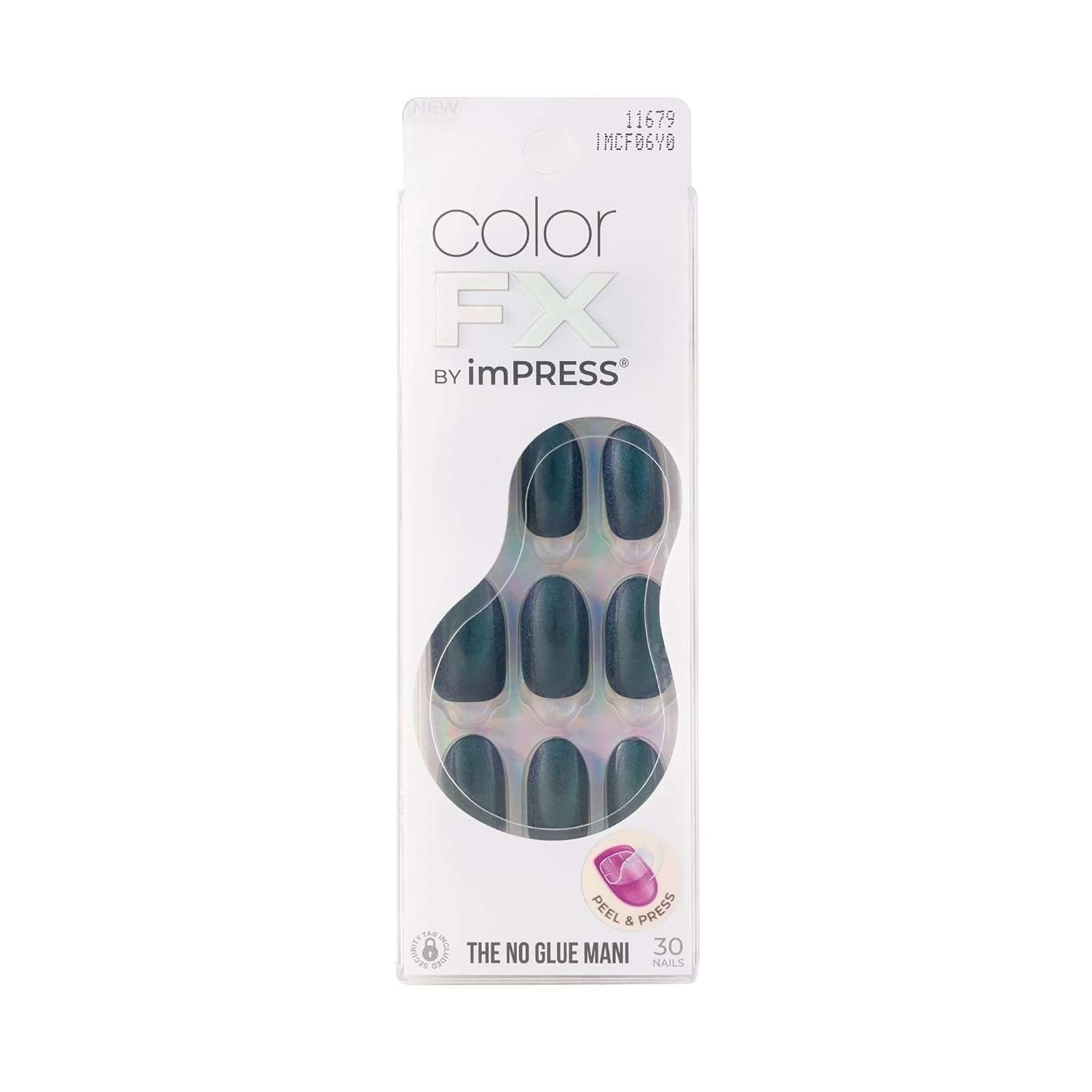 2 pack Kiss imPRESS Color FX Press-On Nails Purple Green Iridescent Free Mind