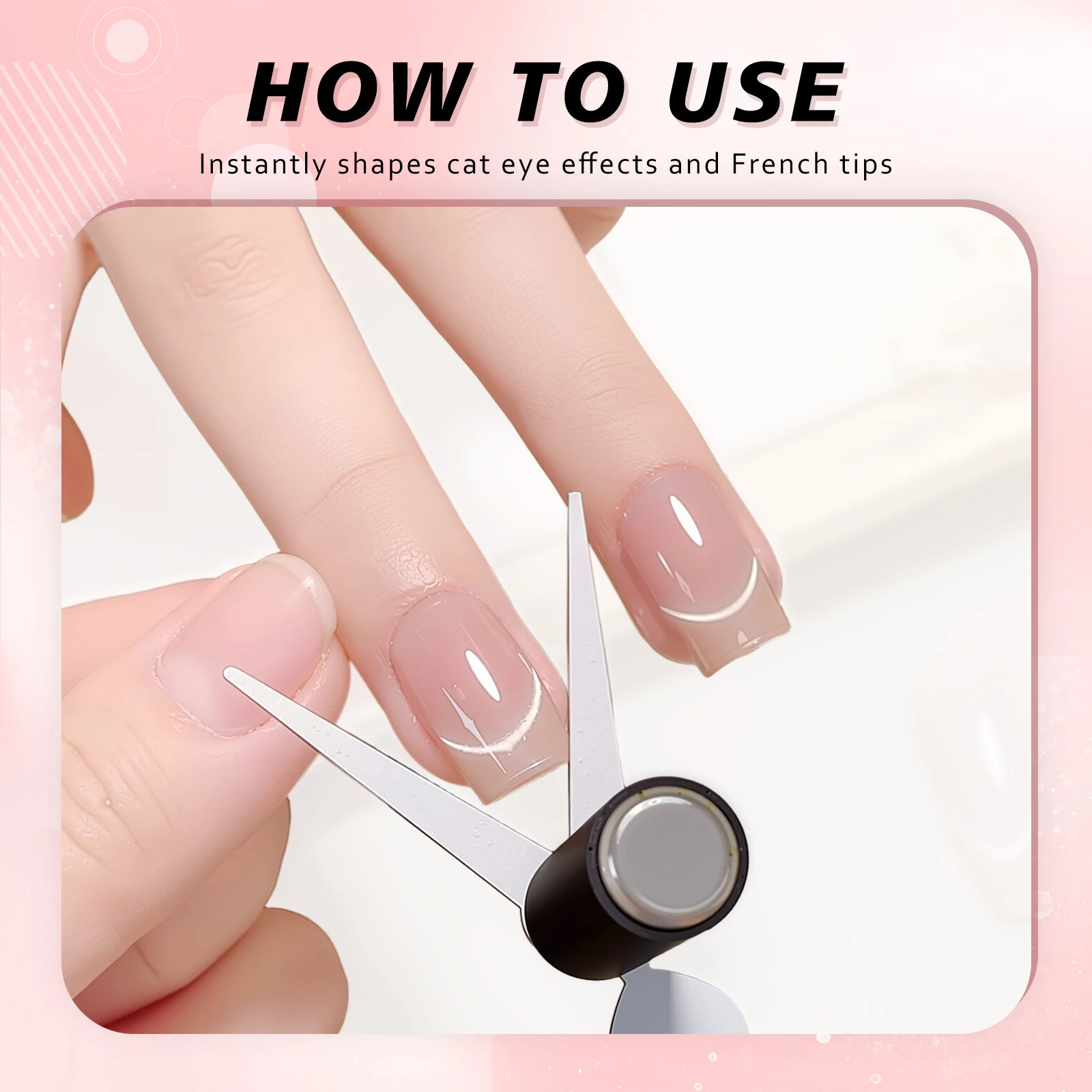 Double-head French Nail Art Magnet Set 3D Strong Cat Eye Magnet Nail Art Gel Pol