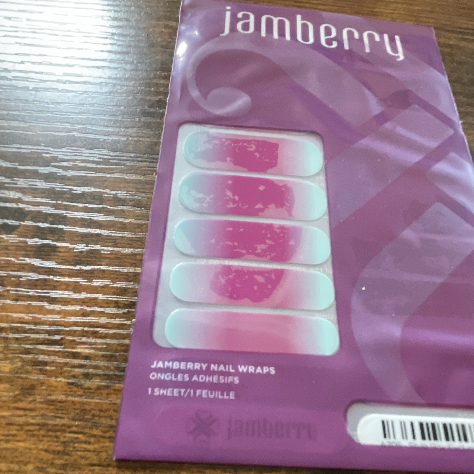 Jamberry Self-Adhesive Ombre Nail Wraps Pink/blue Full Wrap Nail Art Sheet