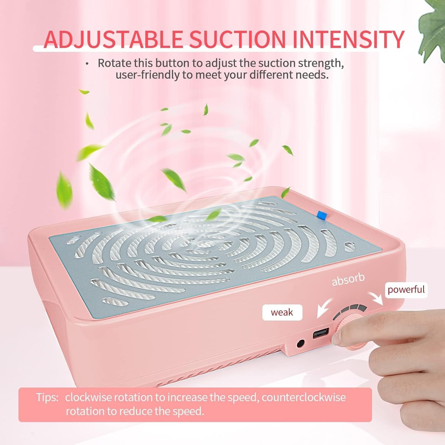 SAVILAND Nail Dust Collector with Lamp – Powerful Nail Vacuum Fan 40W Dust Colle