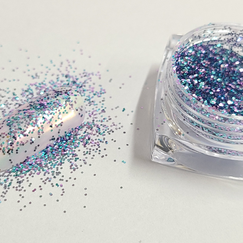 J.HOO Two Tone Hexagon Nail Glitter 0.4mm Ultra Fine Aurora 4 Colors