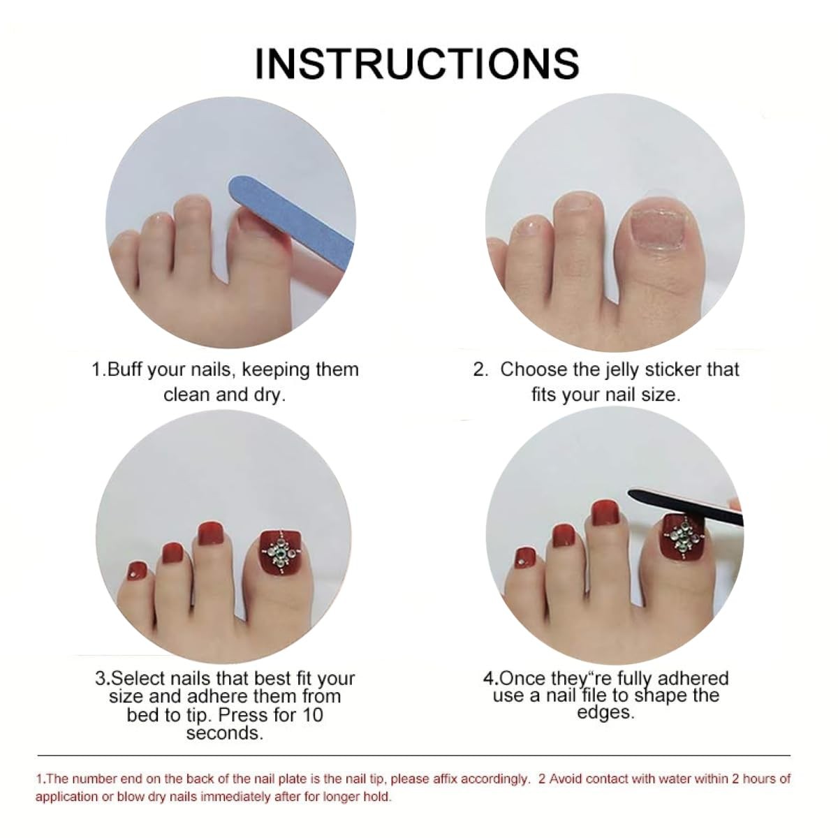 White French Tip Press on Toenails – Milky White Fake Toenails Short False To…
