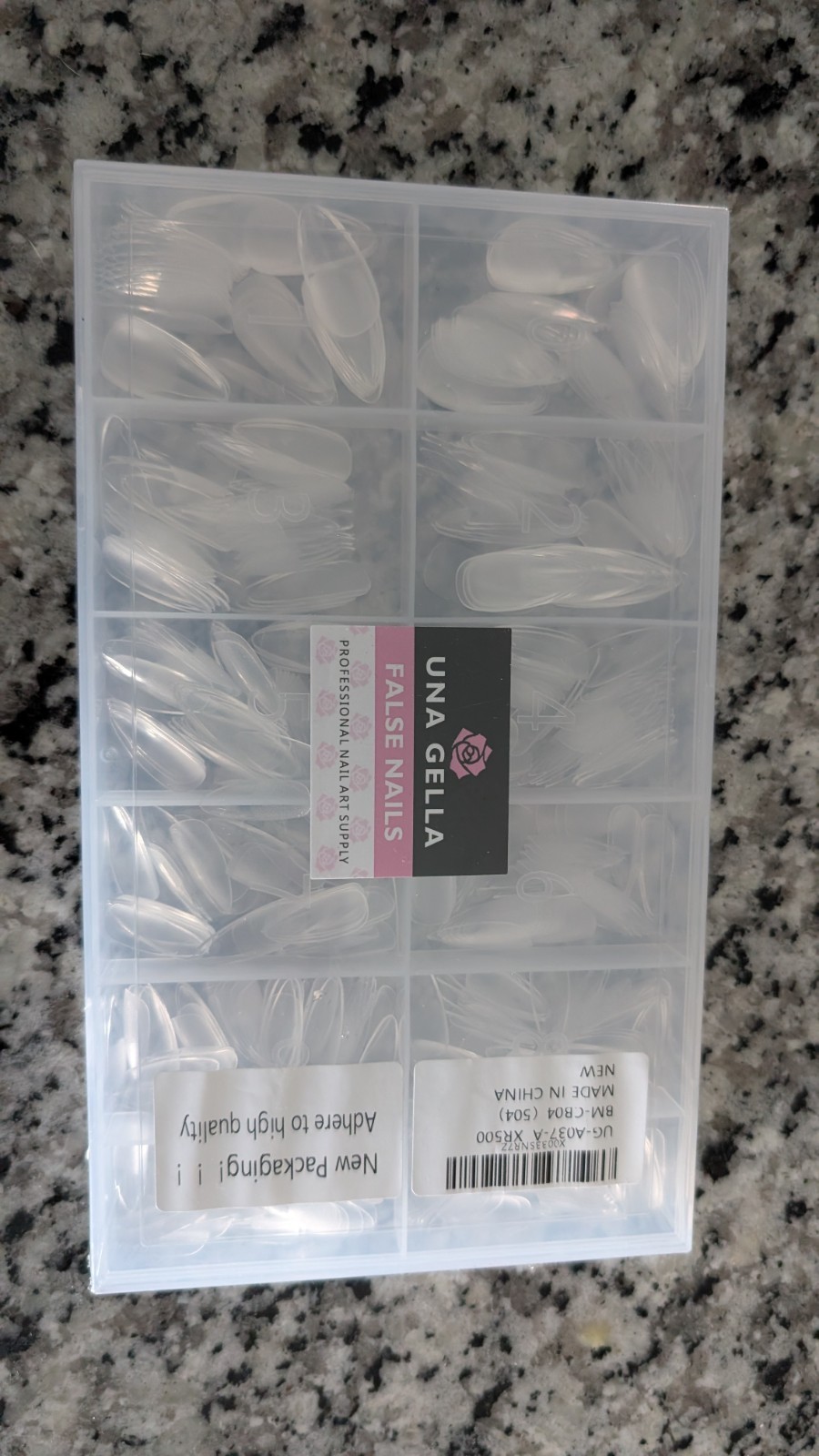 Almond Gel Nail Tips, 504PCS Pre Etched Clear Fake Nails Tips Medium Almond