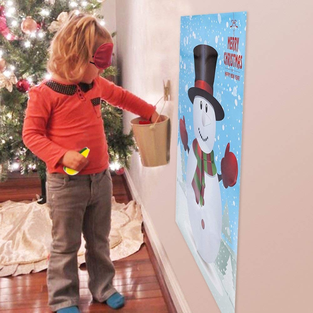 MISS FANTASY Christmas Games for Kids Party Pin 1 Count (Pack of 1), Snowman