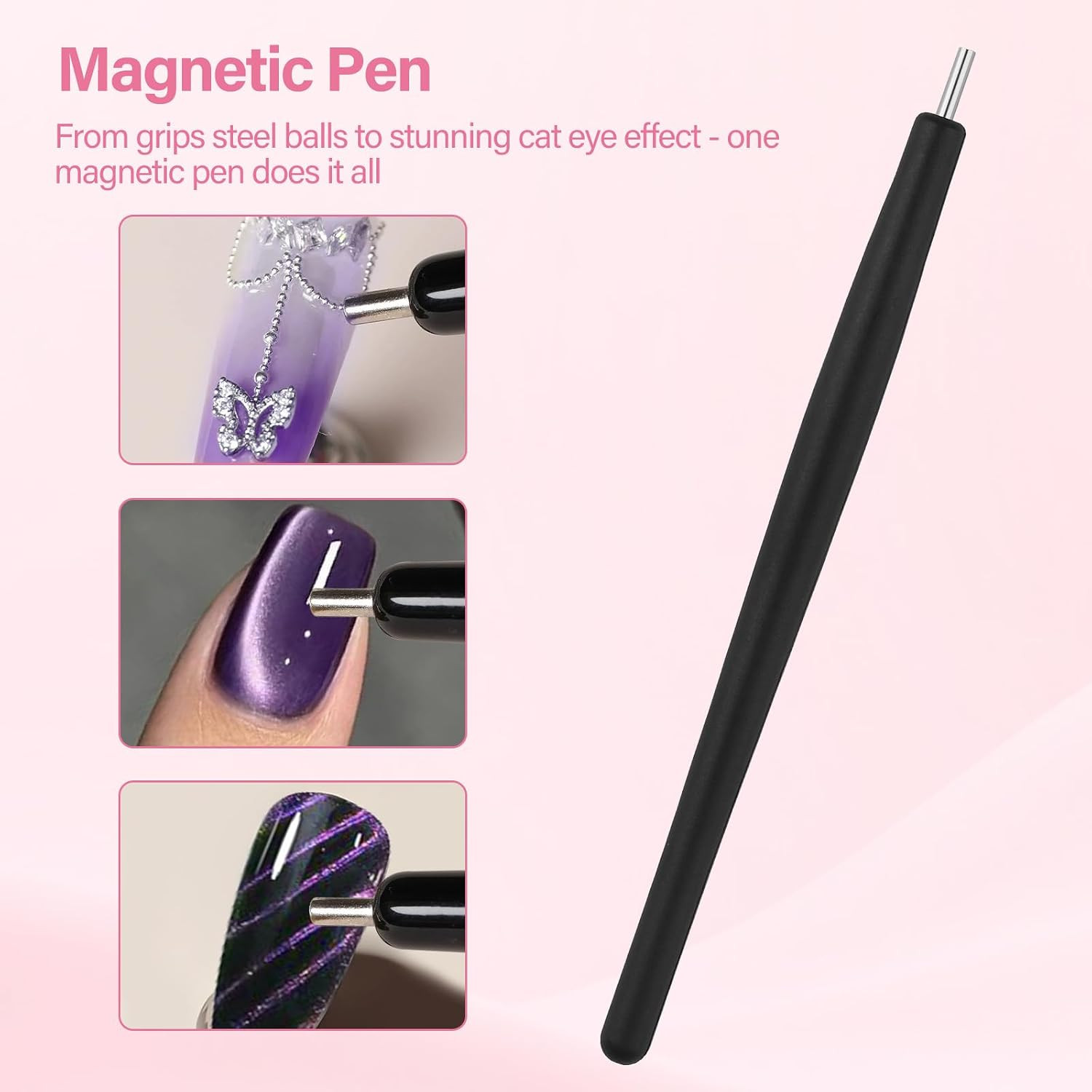 Cateye Magnet Set for Nails 5D Automatic U-Shaped Nail Magnet Tool | 3 in 1 Magn