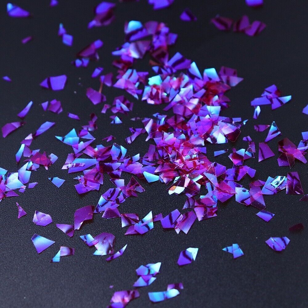6 Grids Nail Sequins Irregular Colorful Glitter Nail Glass Paper Nail Flakes DIY