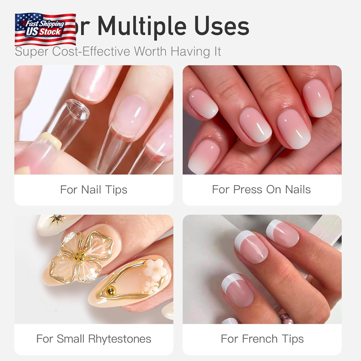 Curvlife Nail Tips Semi Solid Nail Glue 2G (5Pcs) – Super Strong, Soft Glue Gel