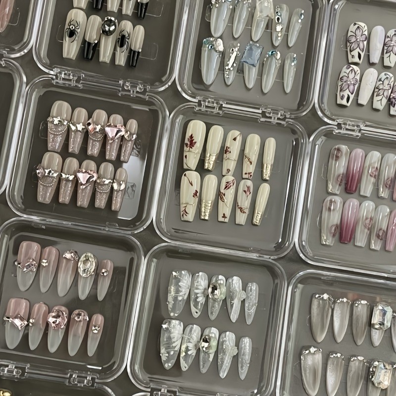 80 Pieces and 8 Sets of Random Nail Patches Suitable for Home Reusable Nail Art