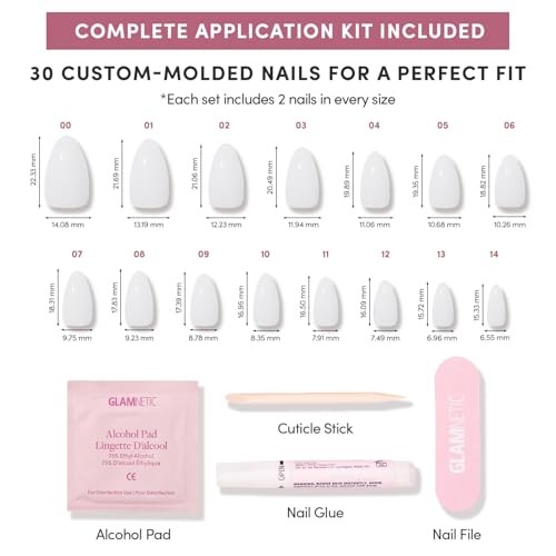 Press On Nails – Milky White | Short Almond White Fake Nails, 6E – Milky White