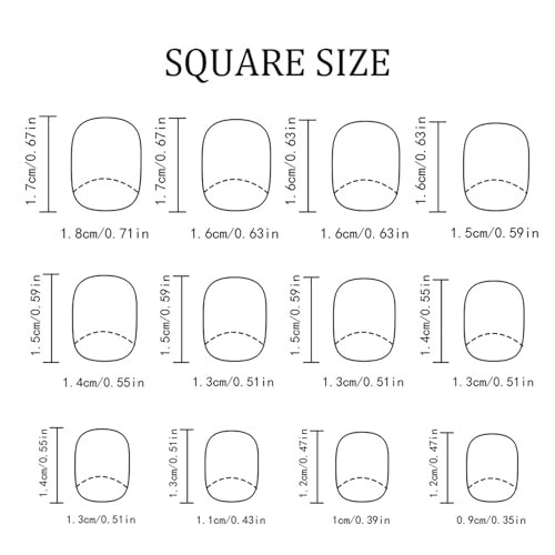Set of 10 Square Blueberry Milk Square Nails – 24Pcs – Square Design