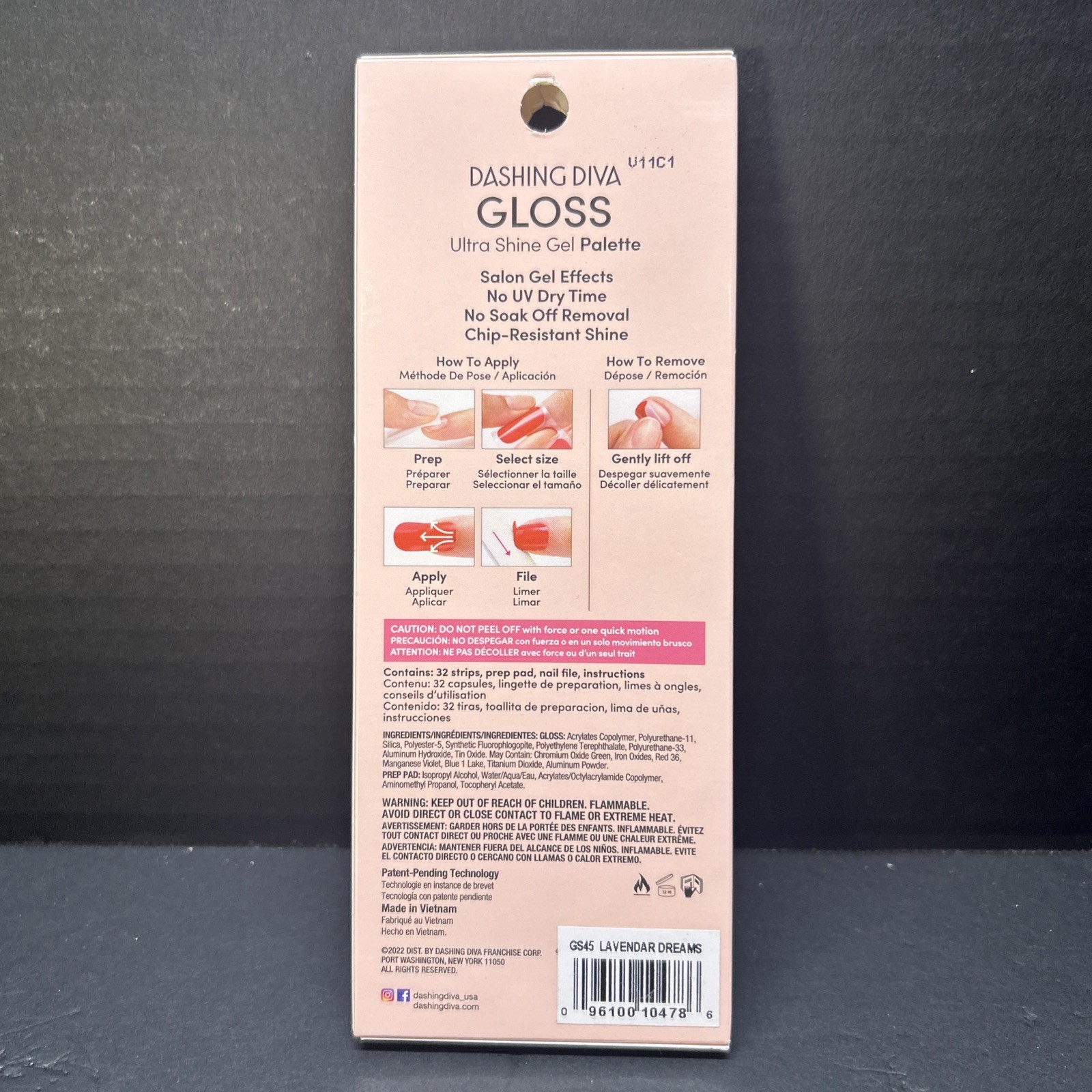 Dashing Diva Gloss 32 Gel Nail Strips Set/4 Pkgs NEW