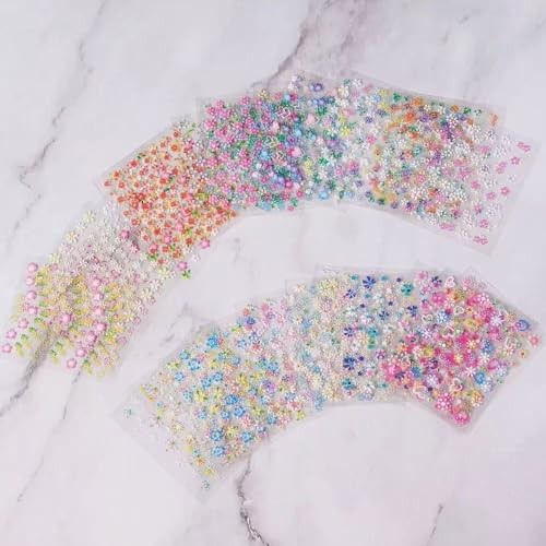 30 Sheets Flowers Nail Art Stickers Decals Colorful Flower Rose Daisy Cherry