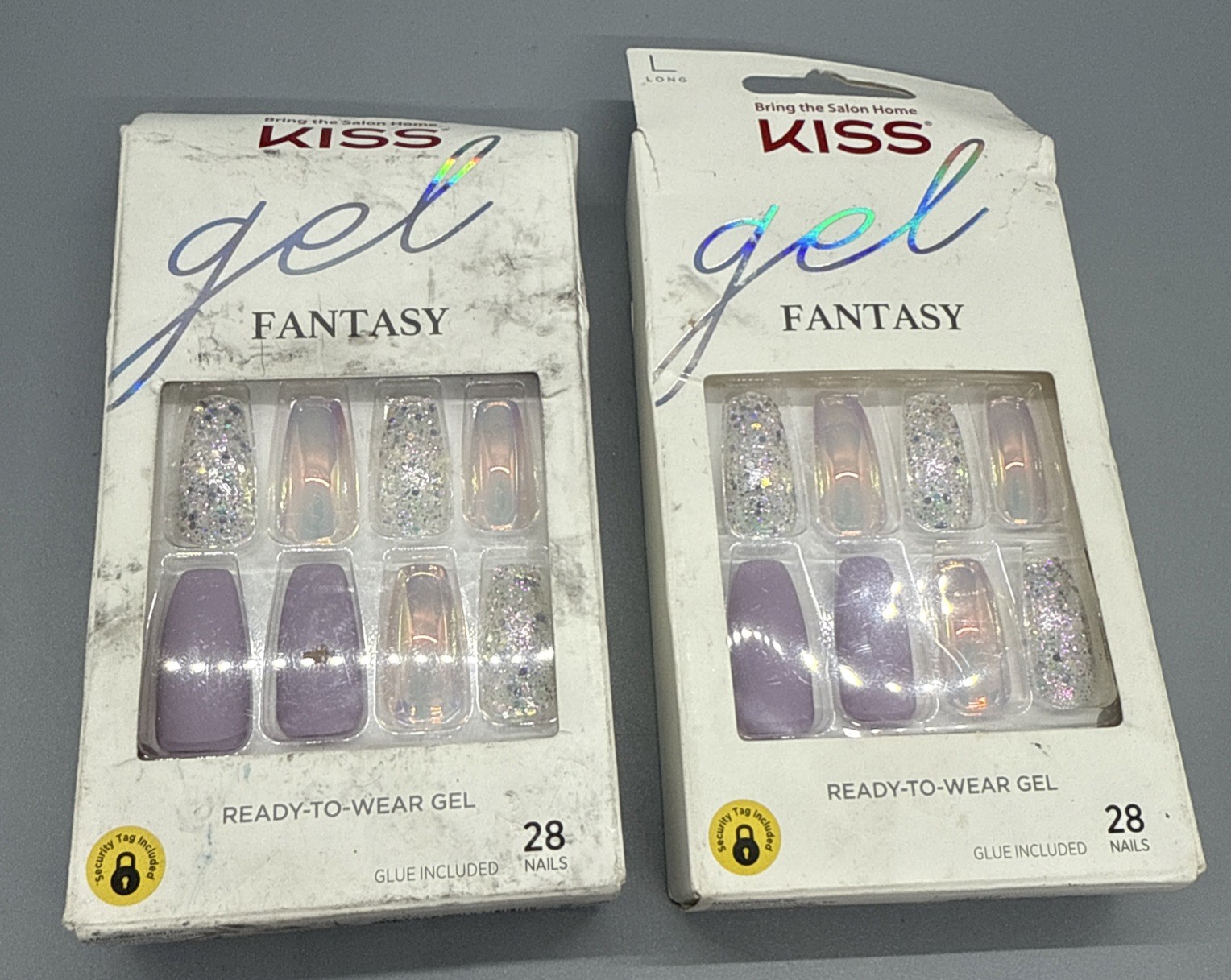 Kiss Gel Fantasy Ready-To-Wear Gel Long Nails, Fl07 Pack Of 2