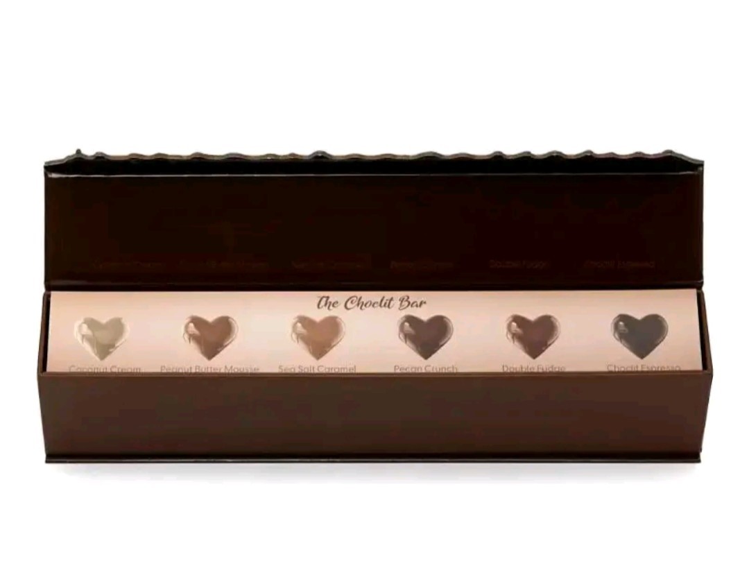 notpolish The ChocLIT Bar Nail Set & Kit Brown Shiny Hearts Theme