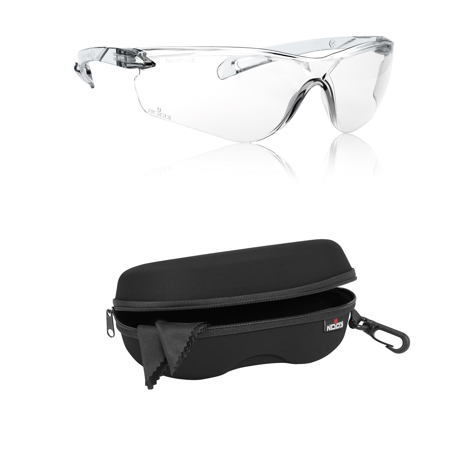 NoCry Lightweight Protective Safety Glasses with ANSI Z87.1 Rated, Clear, Scr…