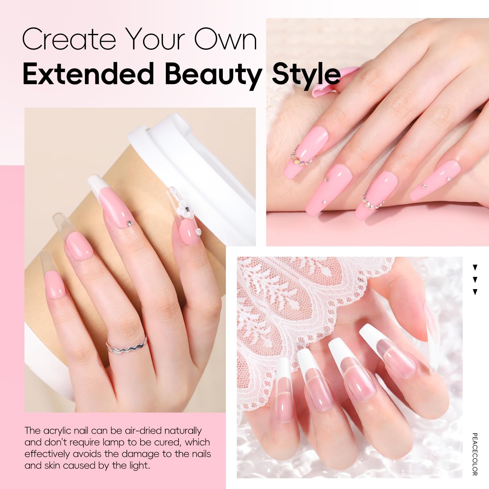 Polvo Acrilico Kit De Para Extensión De Uñas Ideal Regalo Para Mujer