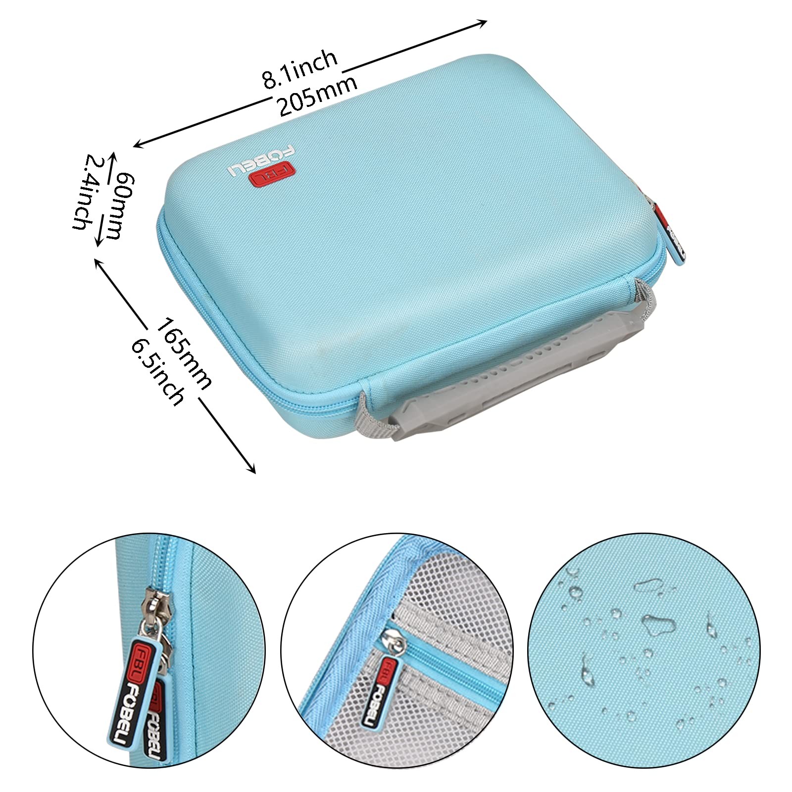 FBLFOBELI EVA Hard Carrying Case Compatible With 8.1 x 6.5 x 2.4 inches, Blue