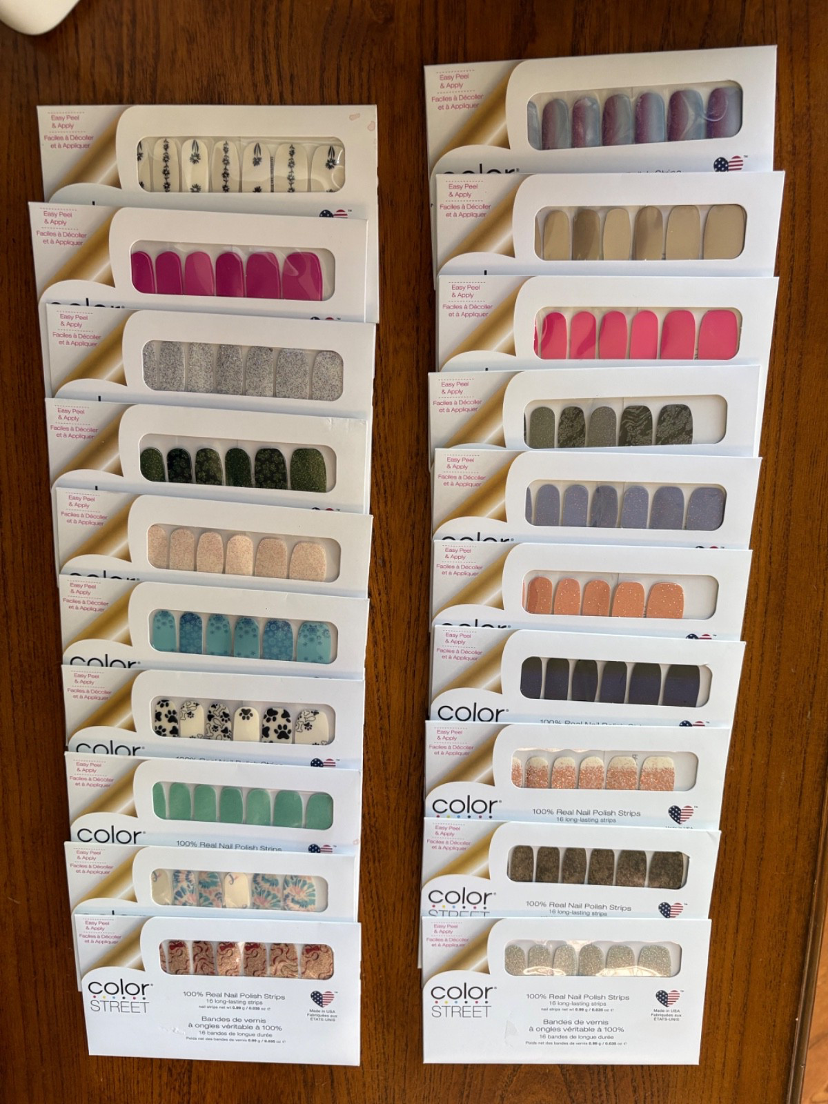 Lot of 20 Different Color Street Nail Polish Strips NIP Made in USA *READ*