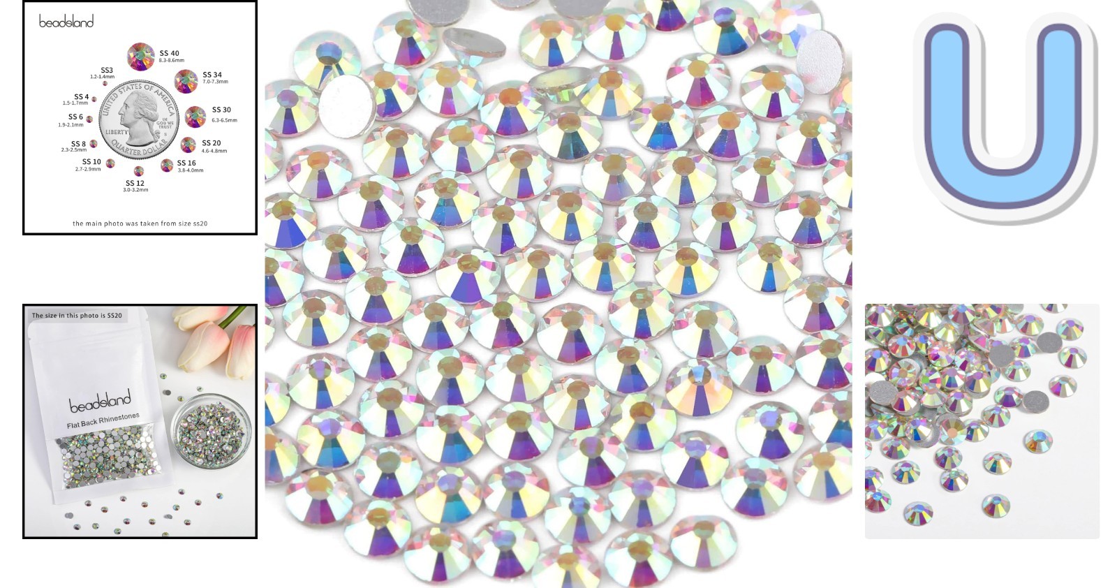 Elegant 1440pcs SS20 Crystal AB Flat Back Gems Perfect for Crafting & Design