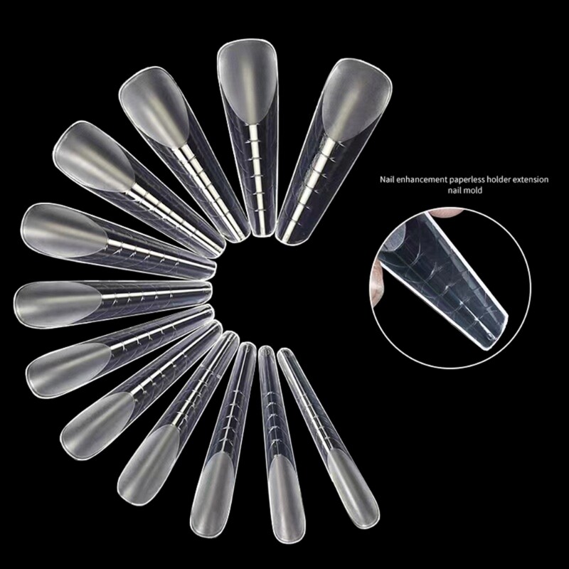 Clear Duals Acrylic Nail System Form UV Gel Nail Mold Full Cover Fasle Nail Tips
