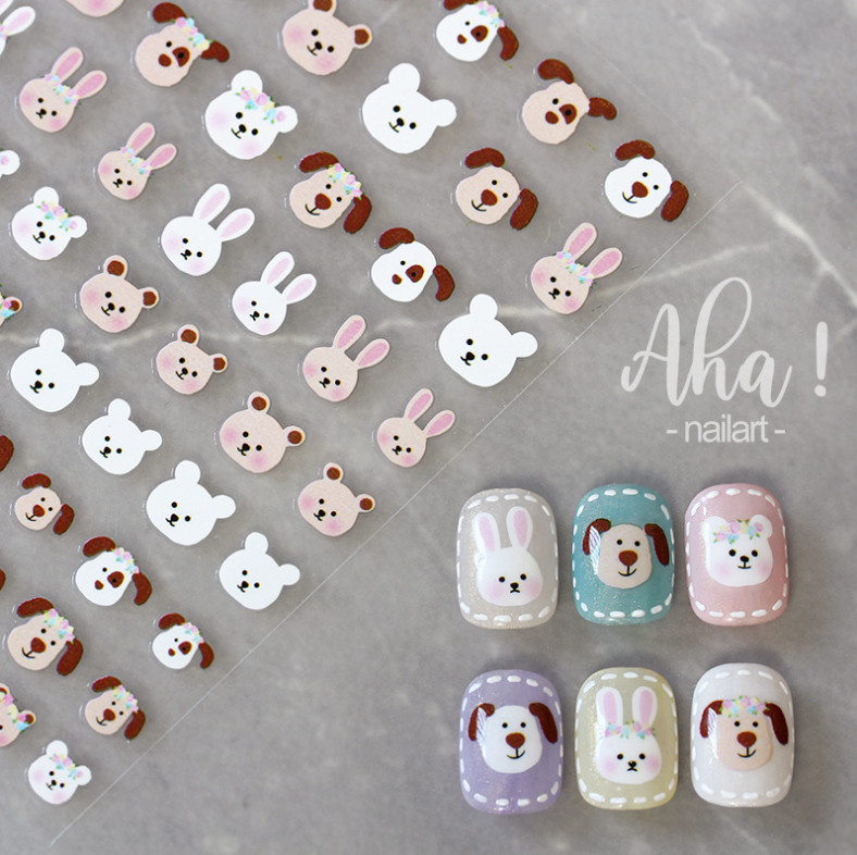 3D Nail Art Stickers Rabbit Bunny Carrot Series Decals Self Adhesive NH20