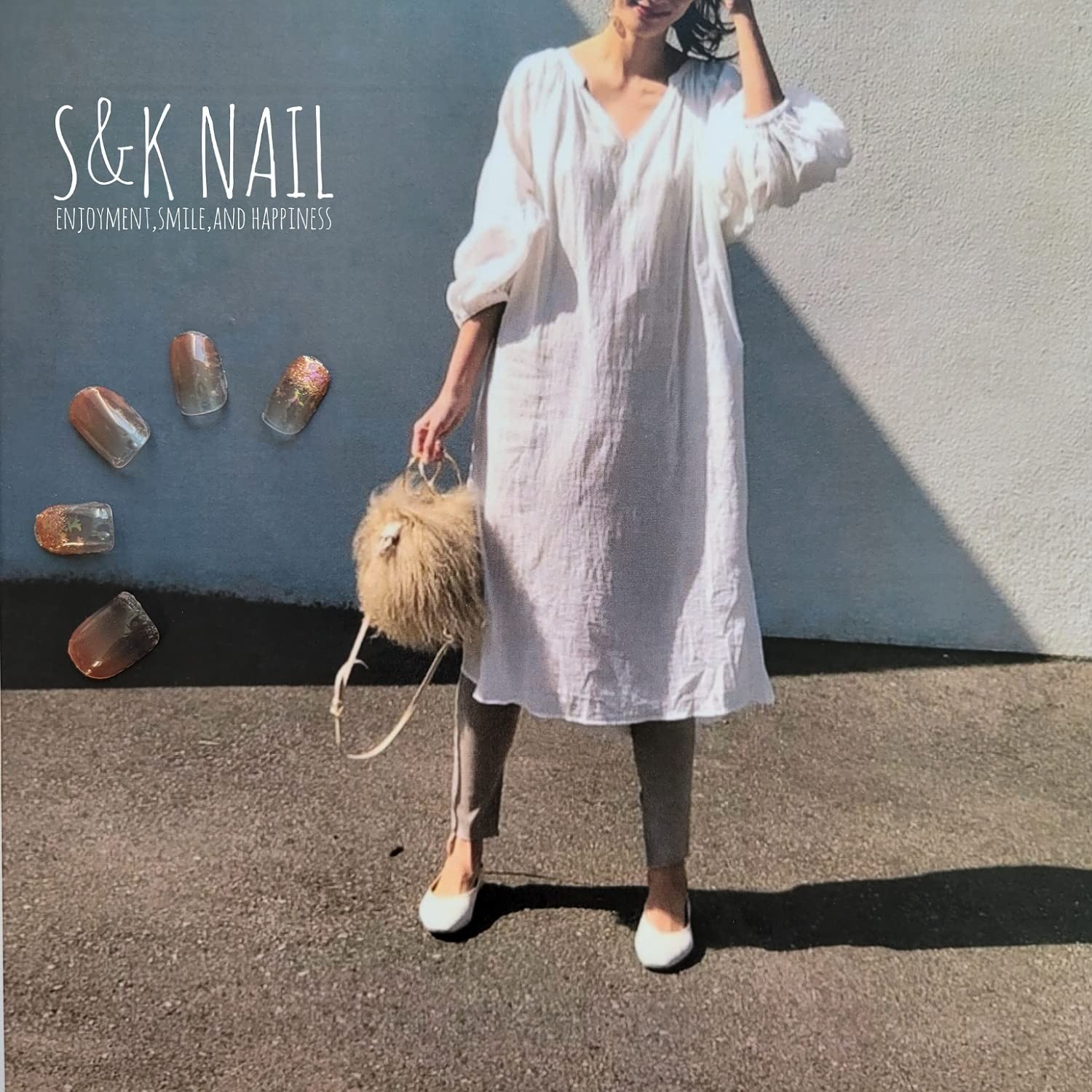 Nail Stickers Terracotta Gel-Style No-Harden 20pcs Japan