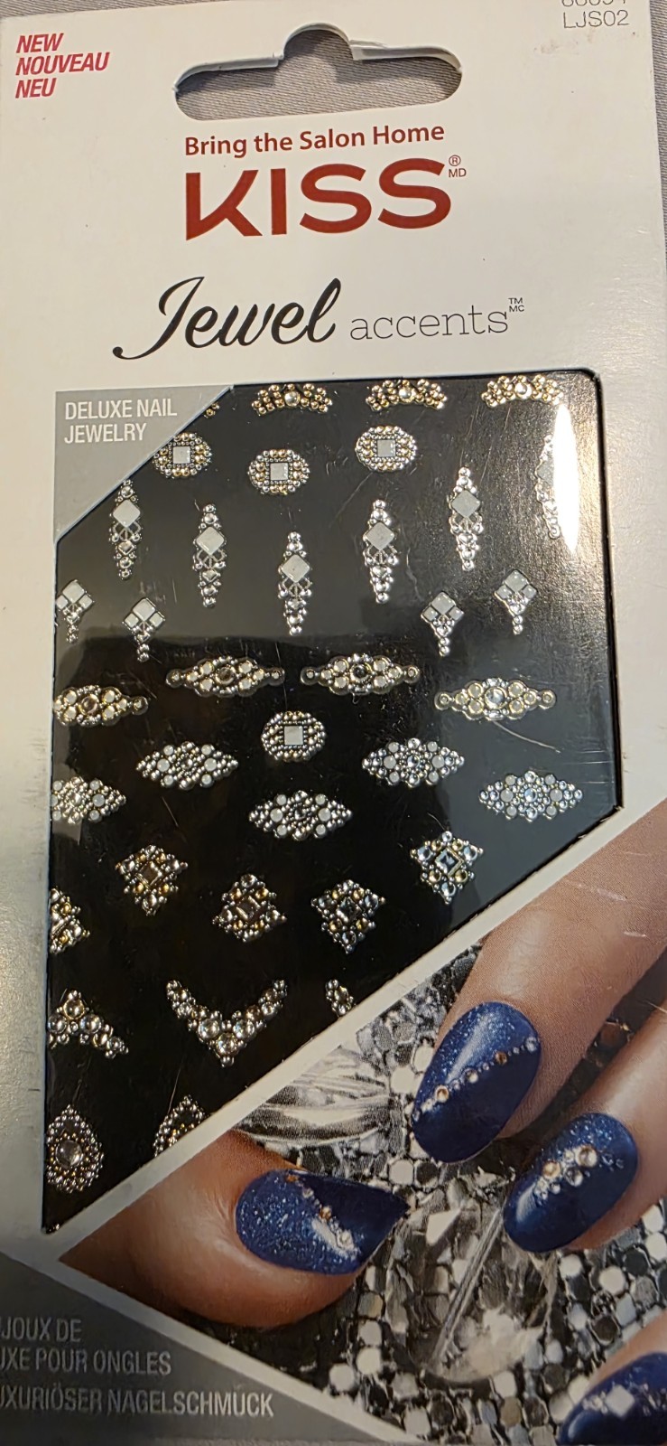 Kiss Jewel Accents Deluxe Nail Jewelry Stickers 66694 Nail Art New Sealed!!!