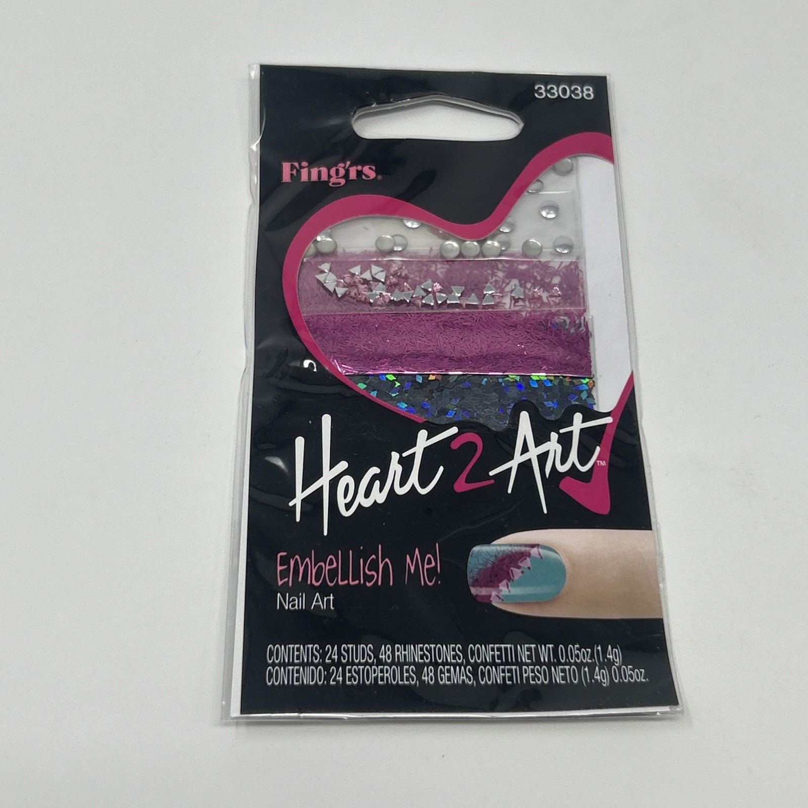 NEW Fing’rs Heart 2 Art Embellish Me Nail Art Stud Rhinestone Confetti #33038