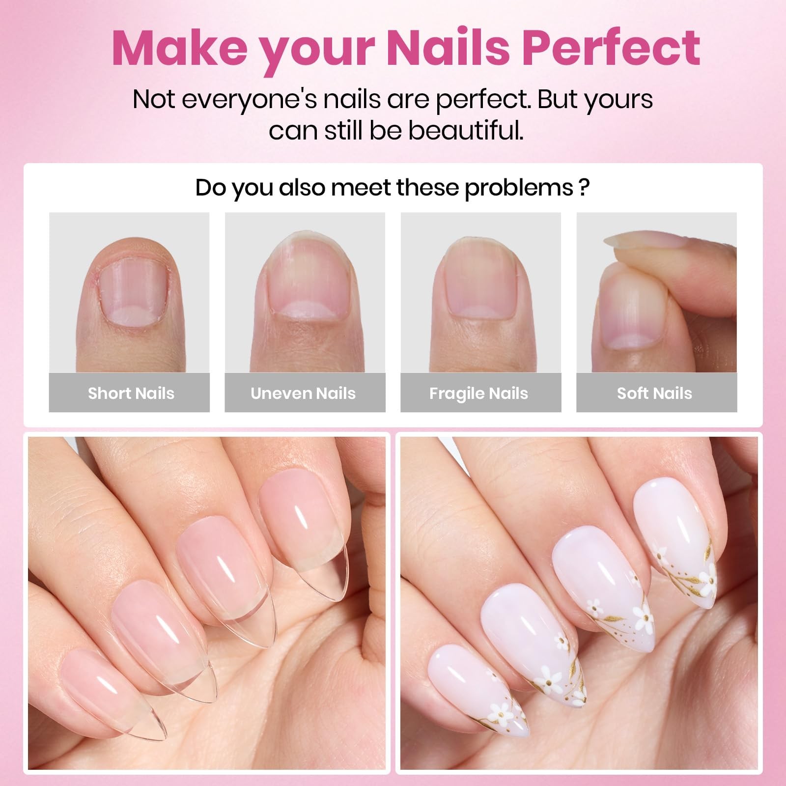 Beetles Gel Nail Tips Flat-X – Almond Square 1 Count(Pack of 1), Transparent