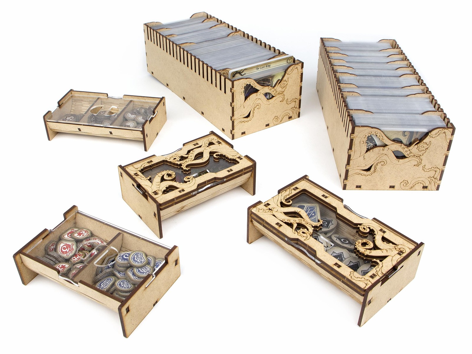 TowerRex Board Game Organizer for Arkham Horror LCG Revised, Brown