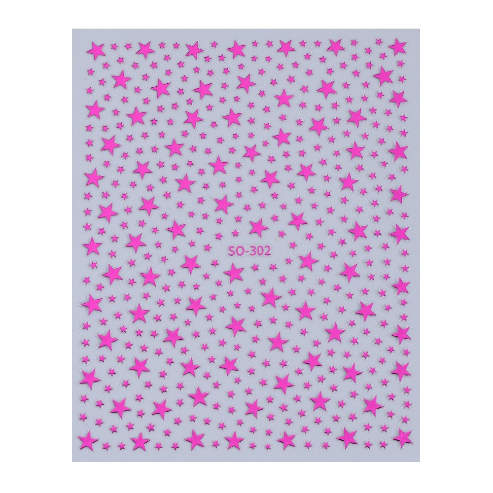 Stars Nail Art Stickers Decals 10 Sheets Supplies Self-Adhesive Peel SO302 NH30