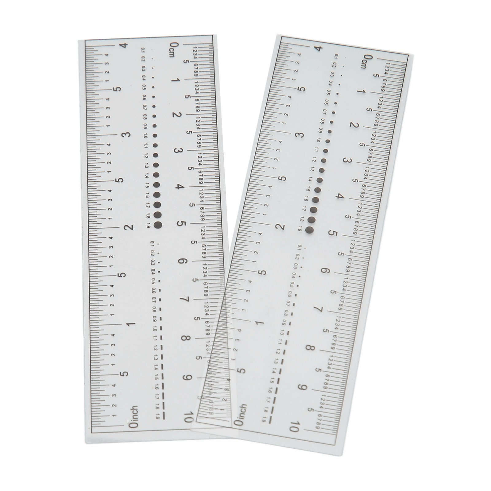 PVC 10PCS Fake Nails Measuring Ruler Transparent Art