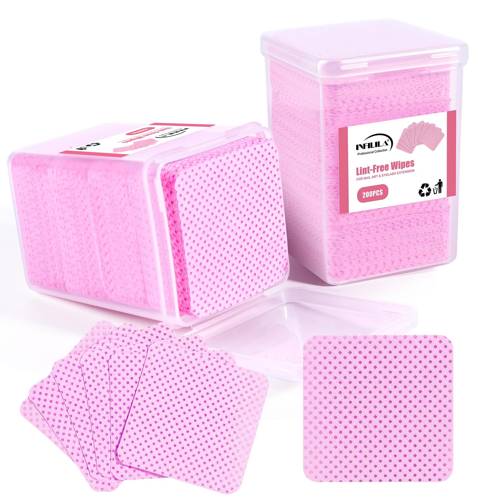 NXJ INFILILA Lint Free Nail Wipes, 400PCS Polish Remover Wipes