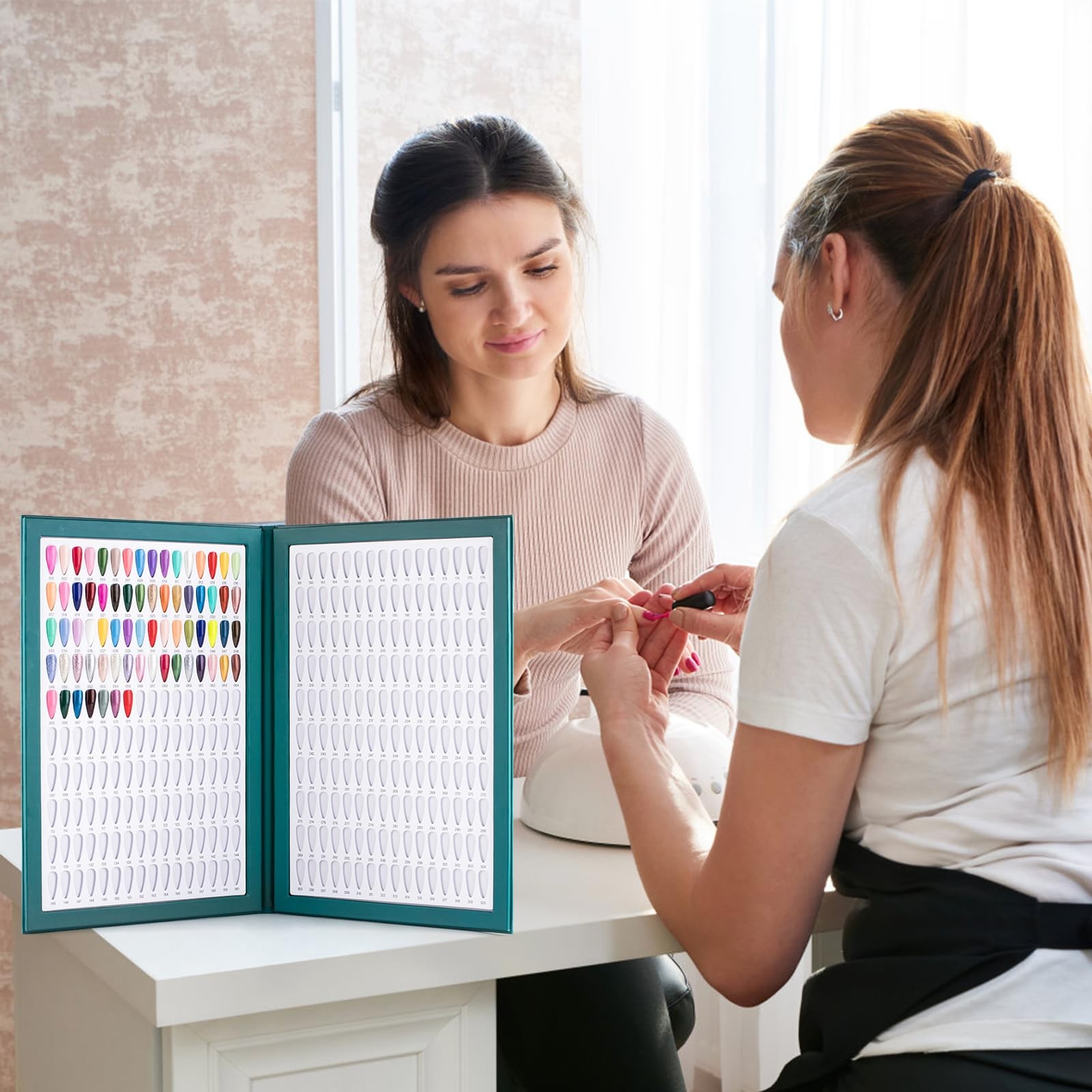 320 Nail Colors Chart Nail Gel Polish Display Book with 480 False Nail Tips P…