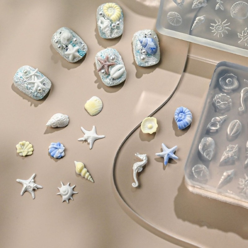 Portable Silicone Shell Shaped Mold For Professional Nail Art And DIY Crafting