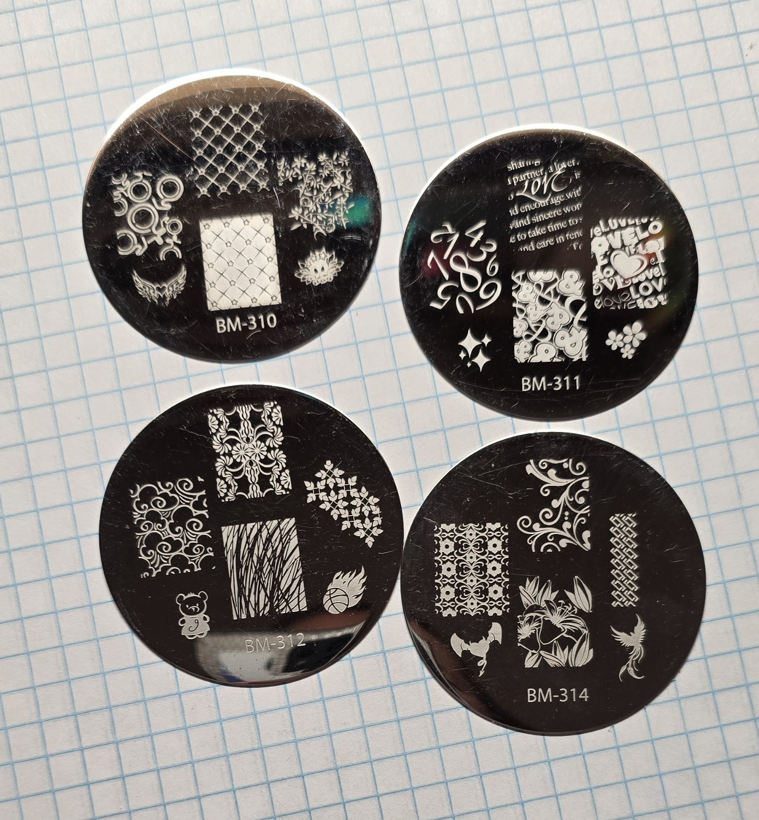 Bundle Monster Maniology Nail Stamp Round Plates Destash Lot 300 Series