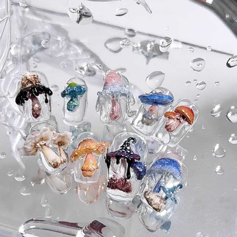 Flexible Nail Stamping Mold Mushroom Manicure Mould for Nail Art Enthusiasts