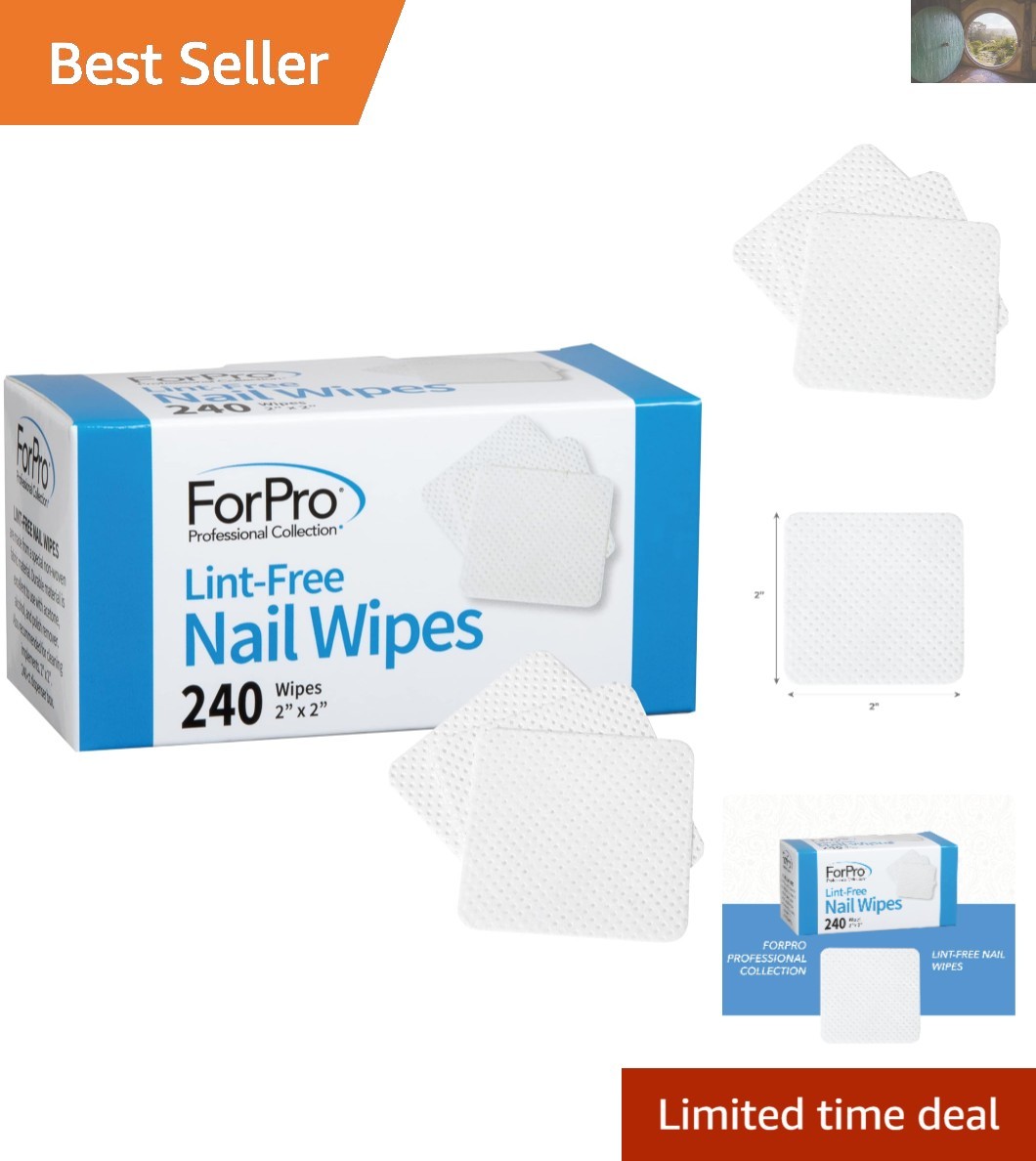 Ultimate Non-Woven Lint-Free Nail Wipes, 240 Count, Perfect for All Polish Types
