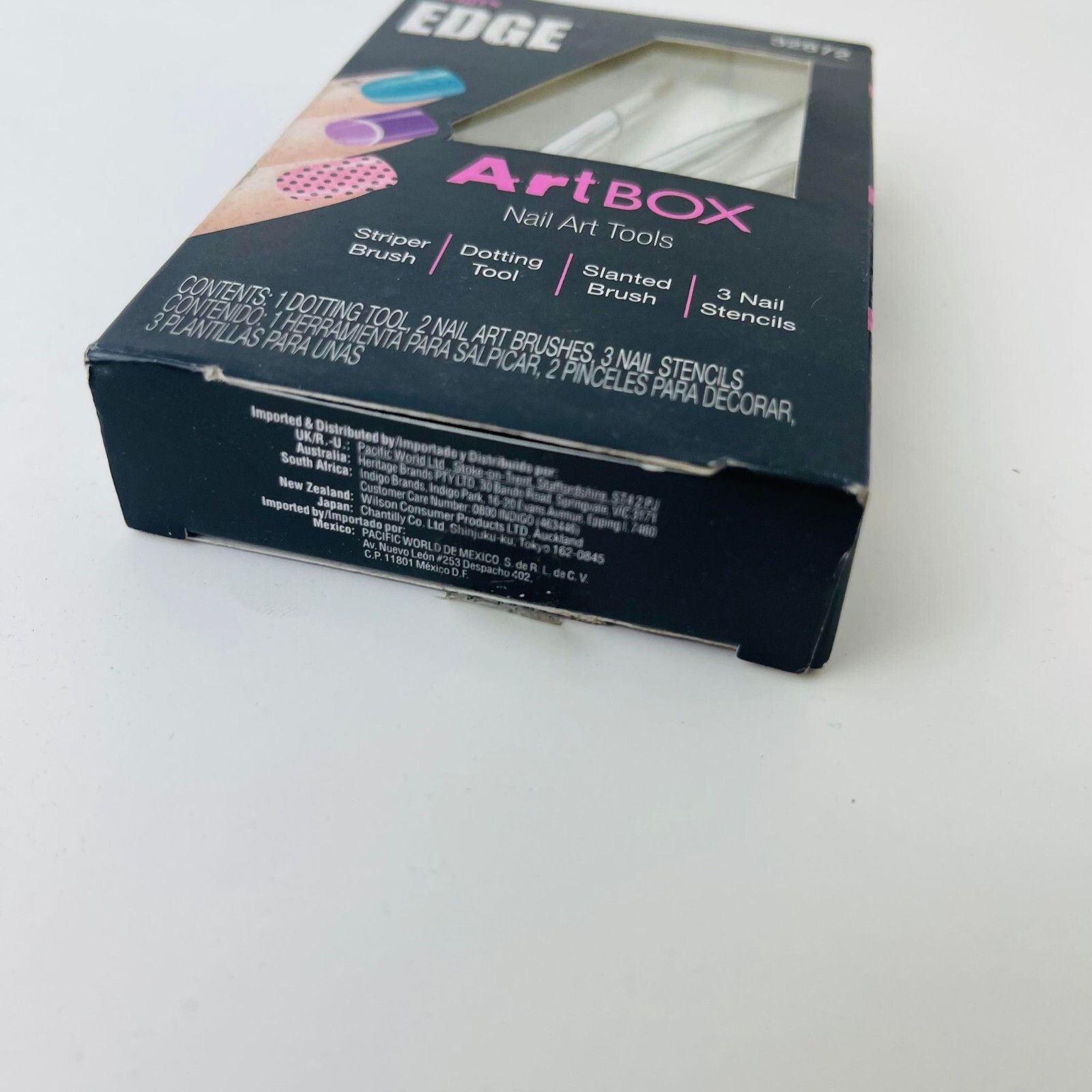 Fing’rs Edge ArtBox Nail Art Tools Striper Brush, 3 Nail Stencils,Dotting Tool
