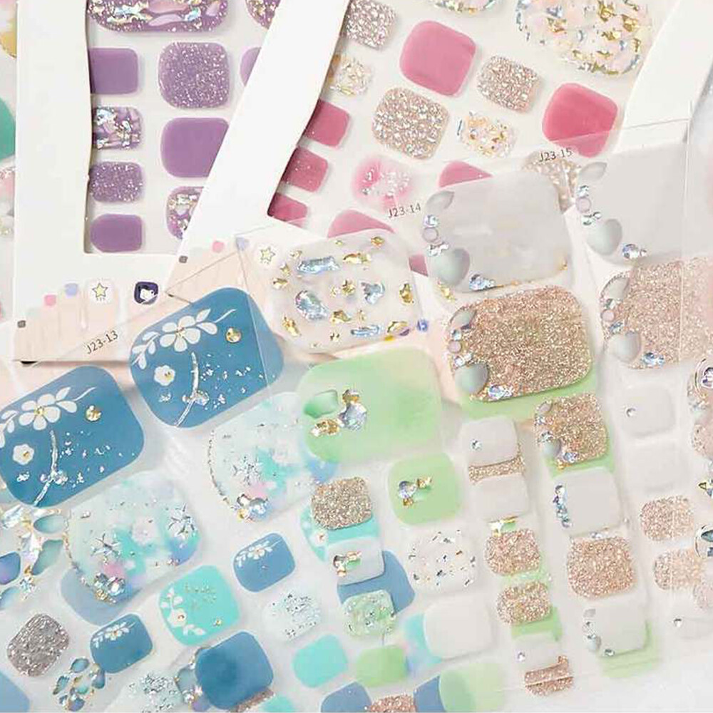 Full Size Nail Wraps Stickers Polish Toe Manicure Art Self Stick Decor 3D Decals