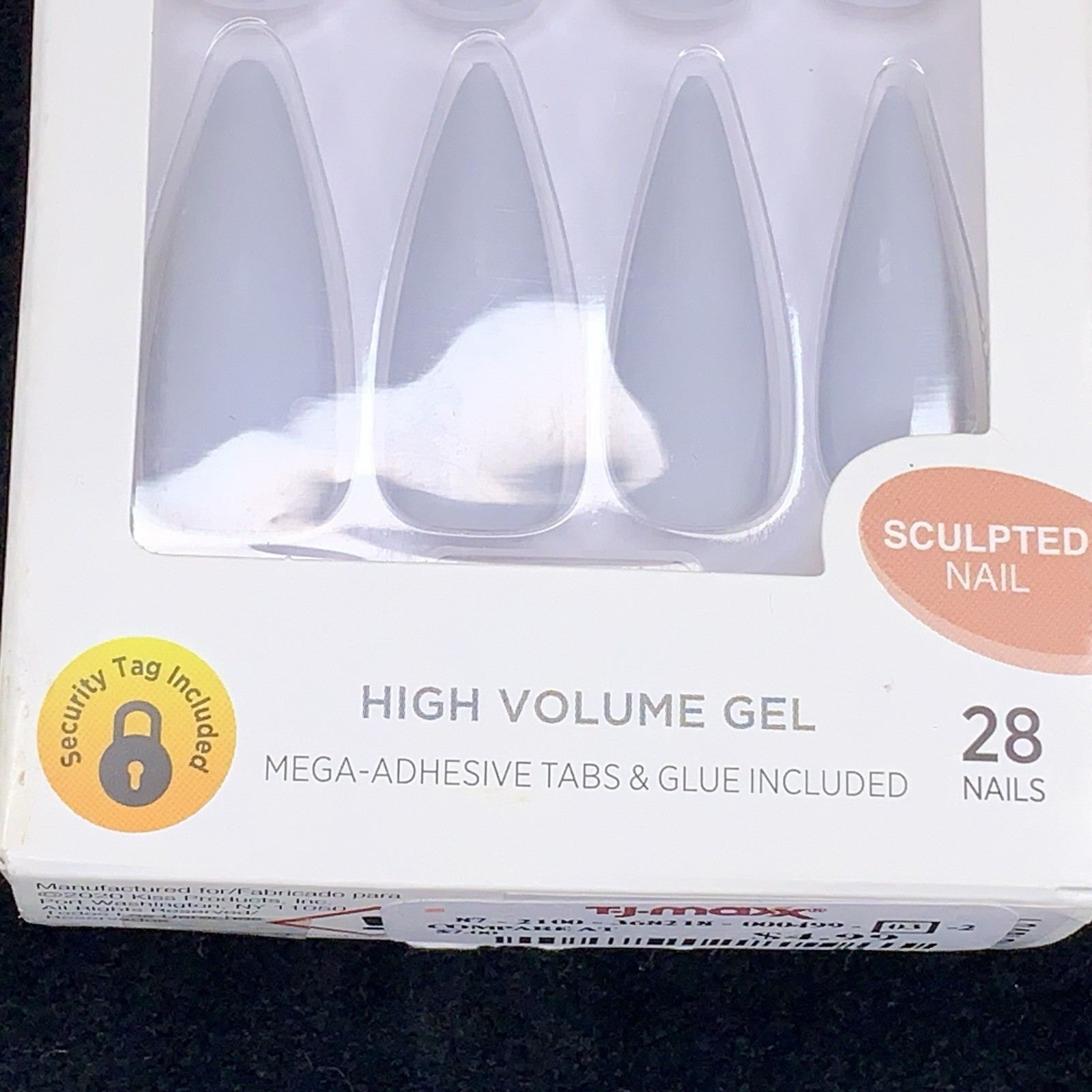 Lot Of 2 Artificial Nails Claw Stiletto Style Grey Black Glam Goth Press On