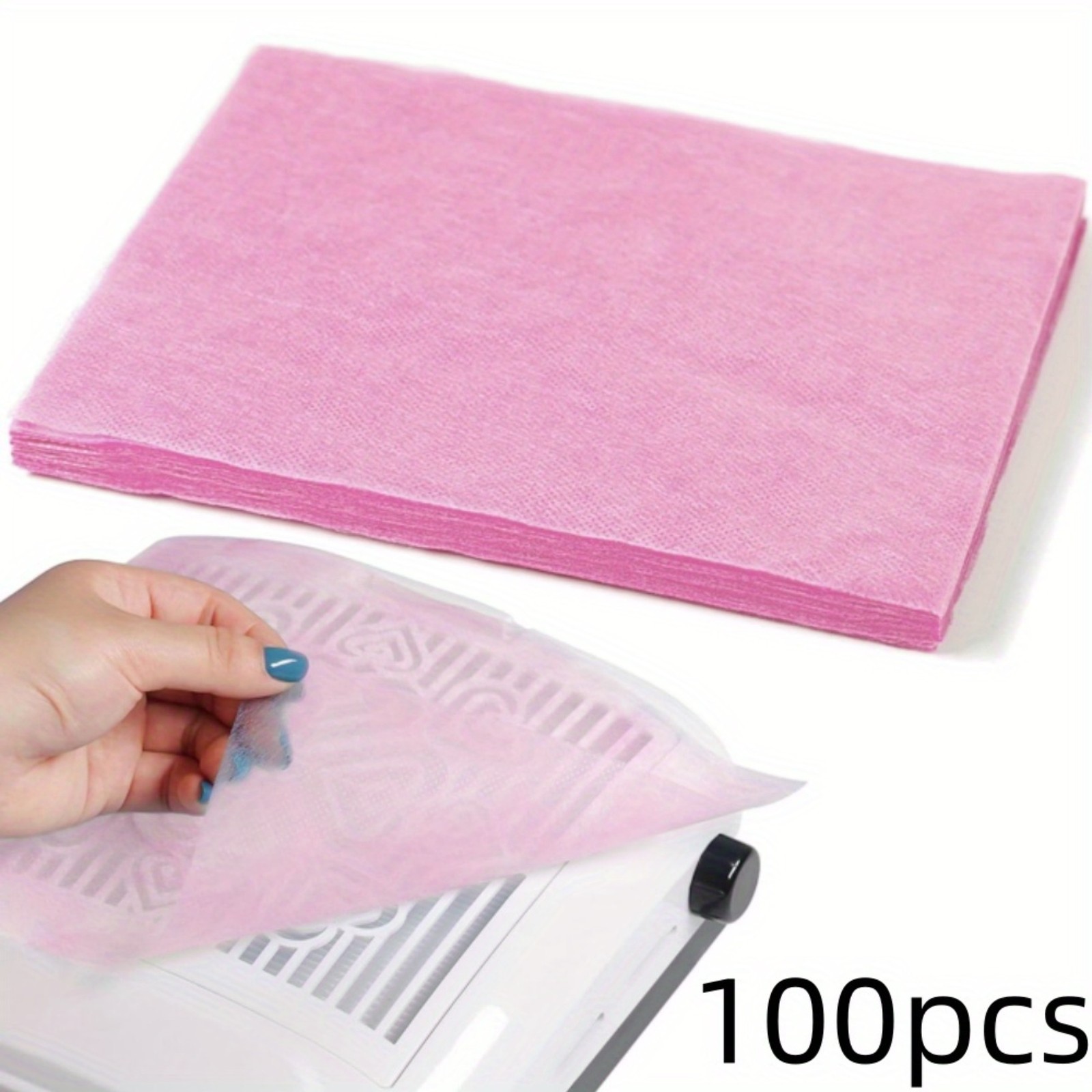 100pcs Pink Disposable Non Woven Unscented Nail Art Vacuum Dust Collection