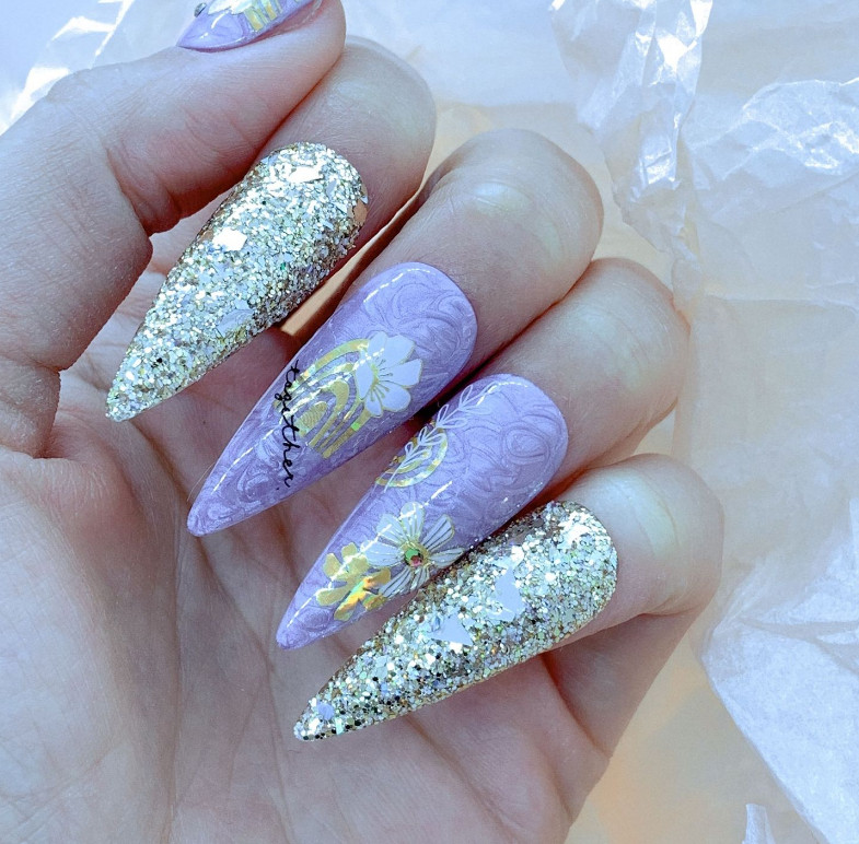 3D Nail Art Decals Stickers Daisy Flower Leaf English Letters Adhesive DIY NS2