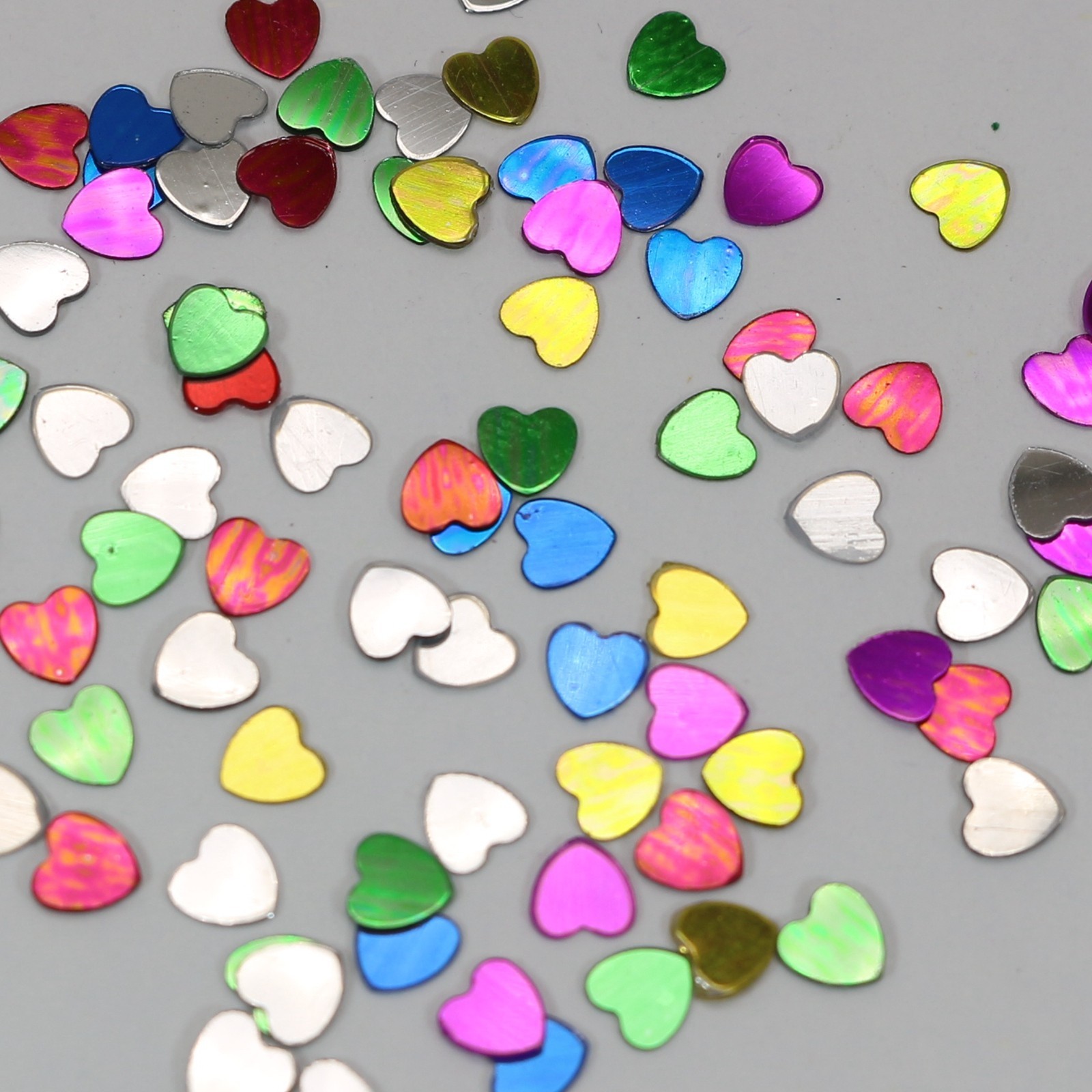 50 Gram Mixed Color Metallic Heart Sequins Loose Tiny 5mm Nail Art Tips Crafts