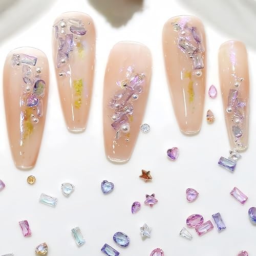 150pcs Colorful Zircon Mini Nail Rhinestones Clear Rhinestones for Nails pink