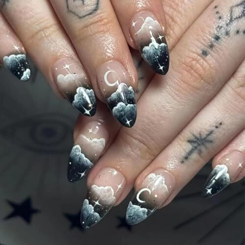 Halloween Press on Nails Medium Almond Fake Nails 1 Fl Oz (Pack of 1) Style09