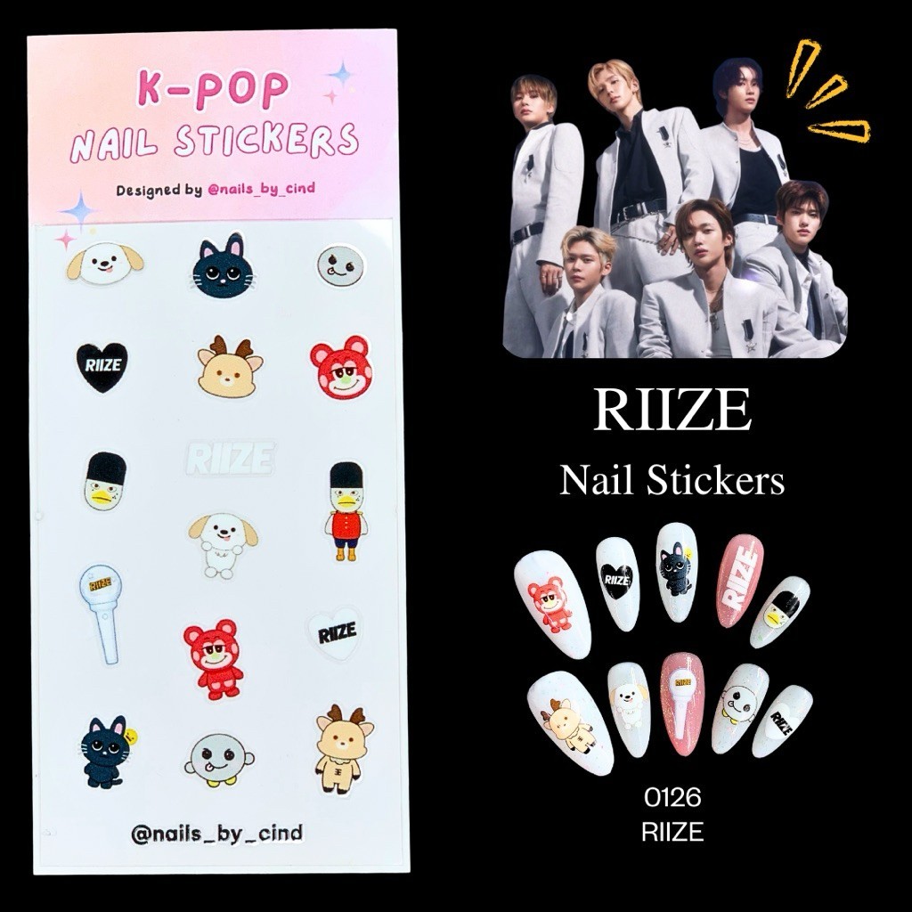 RIIZE KPOP NAIL STICKER FAN MADE KOREA STYLE SUNGCHAN WONBIN SHOTARO SOO HEE Z10