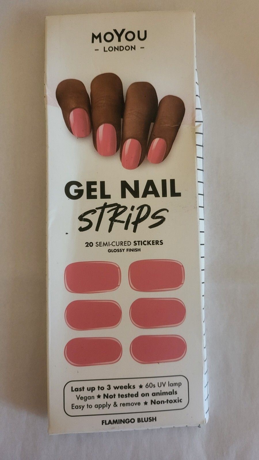 MOYOU LONDON Semi Cured Gel Nail Strips – 20 Pcs. Spring Nail Wraps for Salon