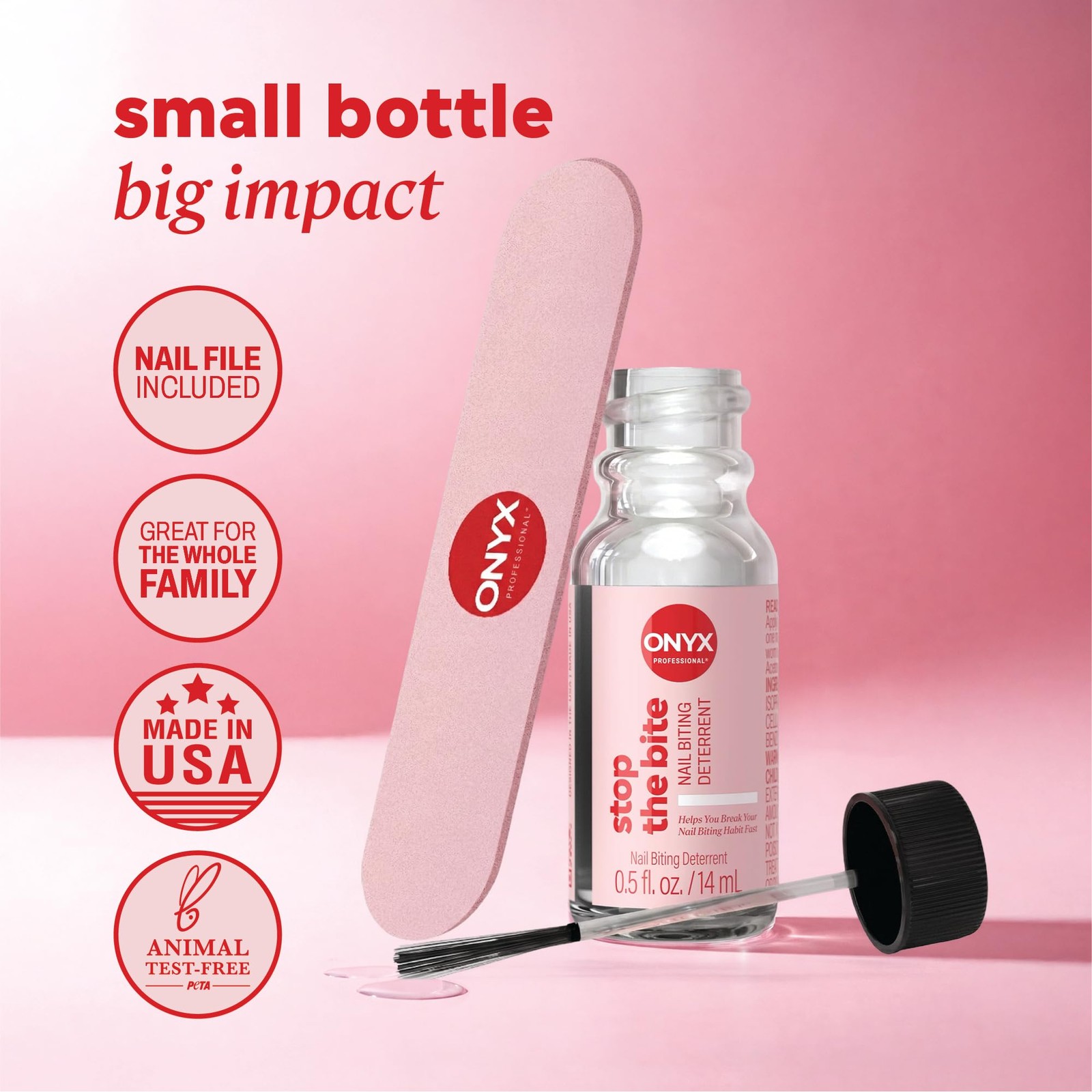 Onyx Professional Stop the Bite Nail Biting 0.5 Fl Oz (Pack of 1), Clear
